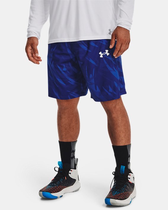 Men's UA Baseline 10'' Printed Shorts, Blue, pdpMainDesktop image number 0
